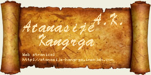 Atanasije Kangrga vizit kartica